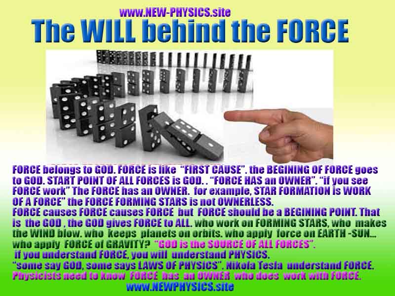 force comes from GOD, aether physics